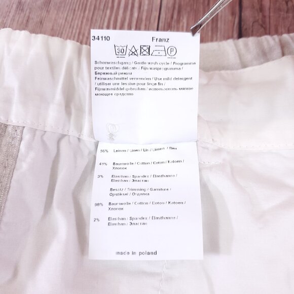 Annette Gortz Womens Size 36 Franz 34110 Linen Blend Pants Trousers White Beige - Picture 12 of 14